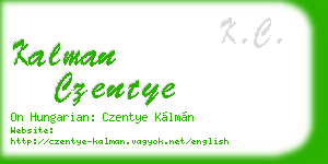 kalman czentye business card