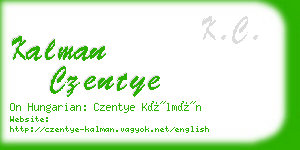 kalman czentye business card